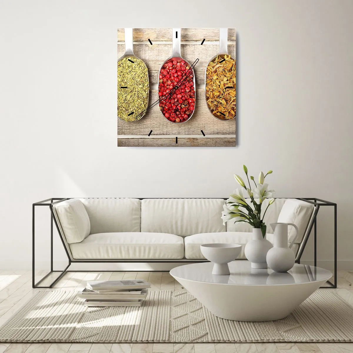 Reloj de pared - Reloj de vidrio - La magia de la cocina - 30x30 cm