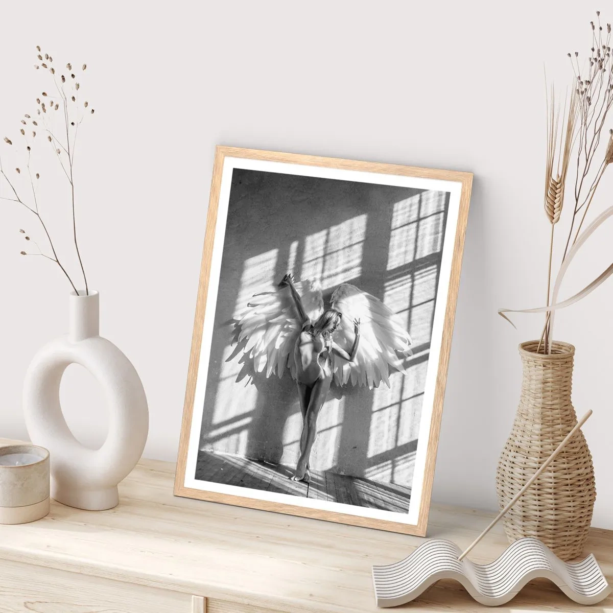 Póster en marco roble claro - Directamente desde el cielo - 61x91 cm