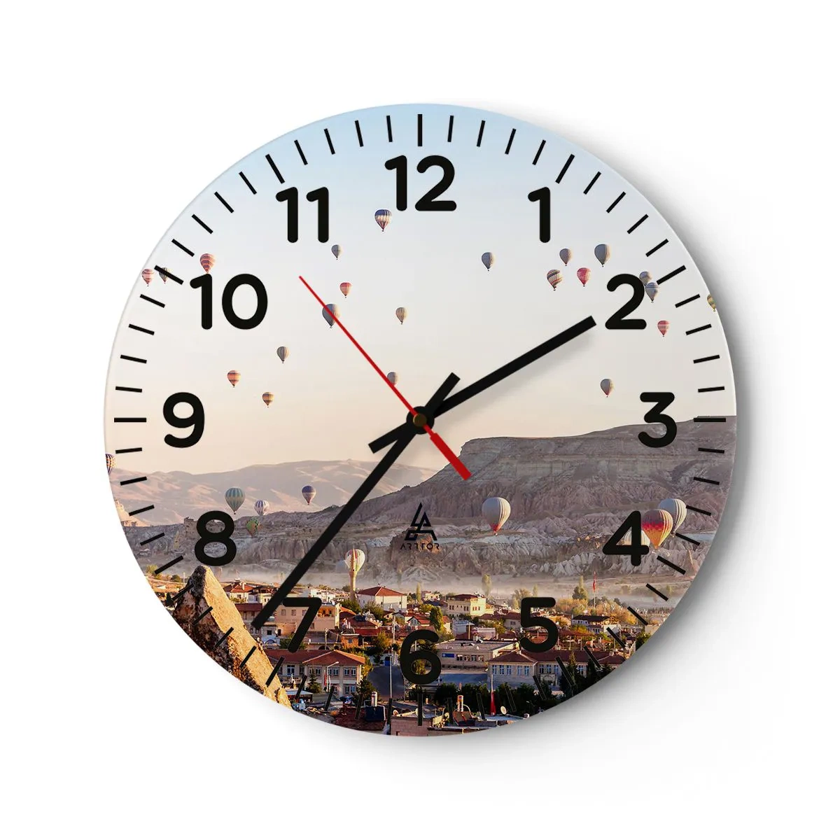 Reloj de pared - Reloj de vidrio - Surcando los cielos - 40x40 cm