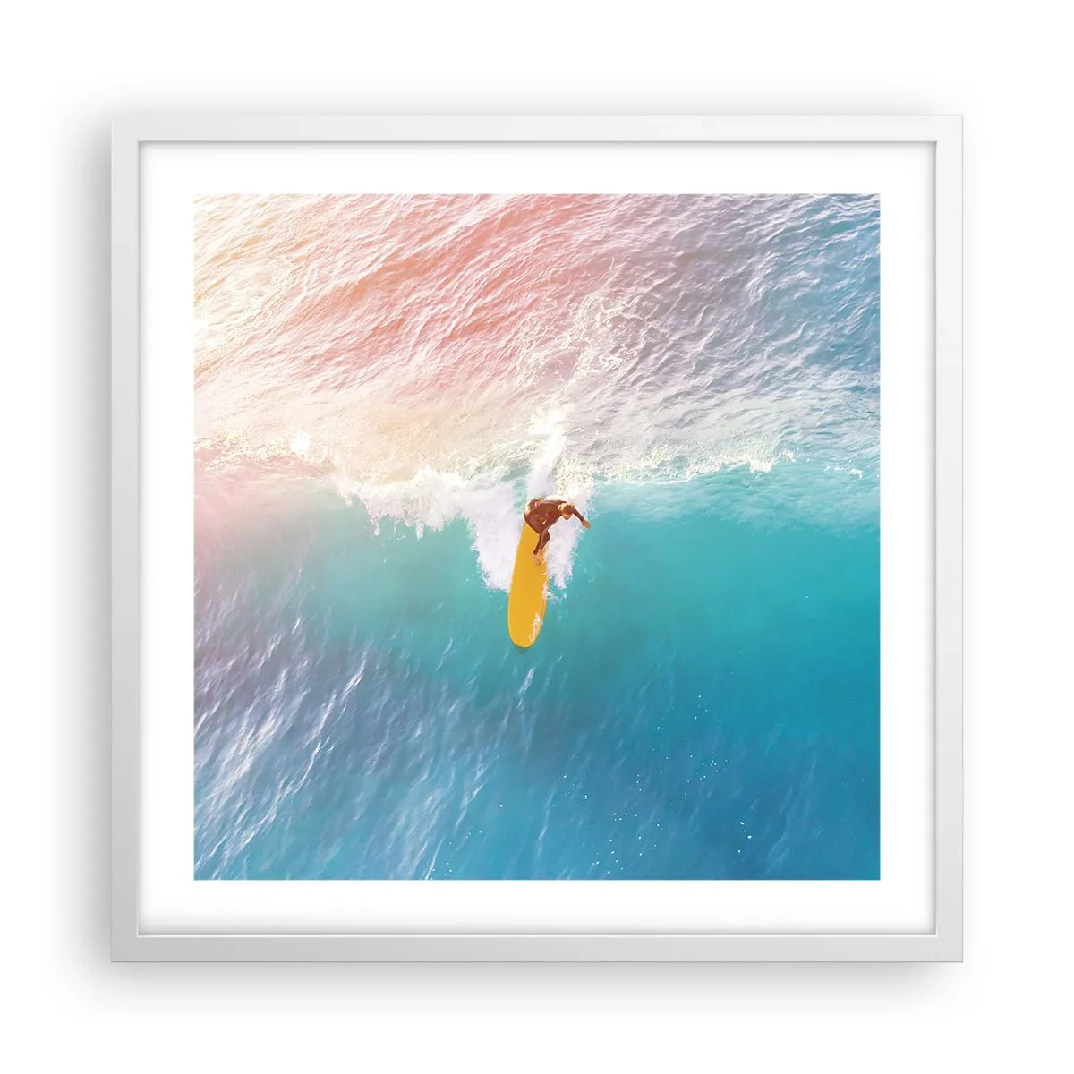 Póster en marco blanco - Jinete del océano - 50x50 cm