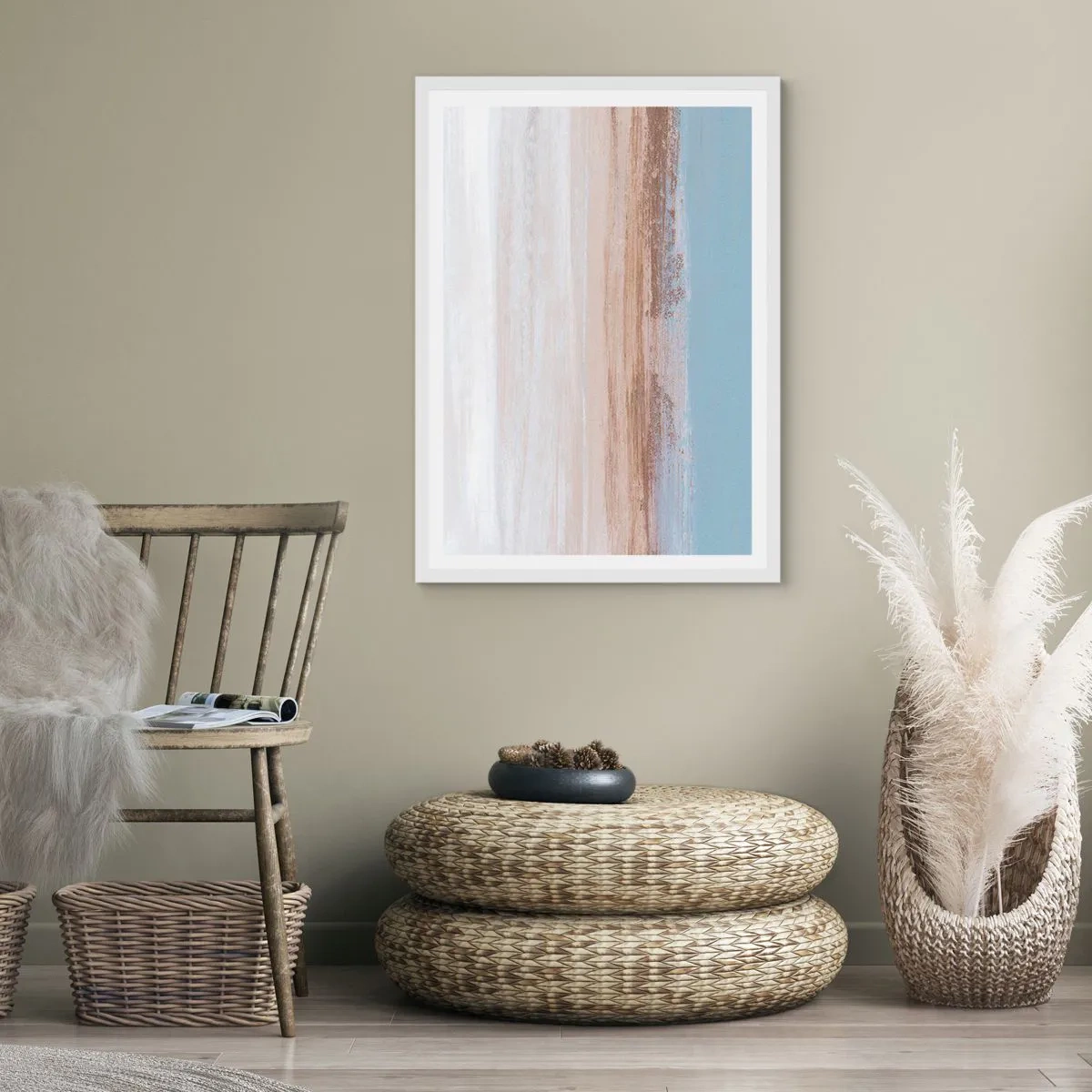 Póster en marco blanco - Paisaje ambiguo - 61x91 cm