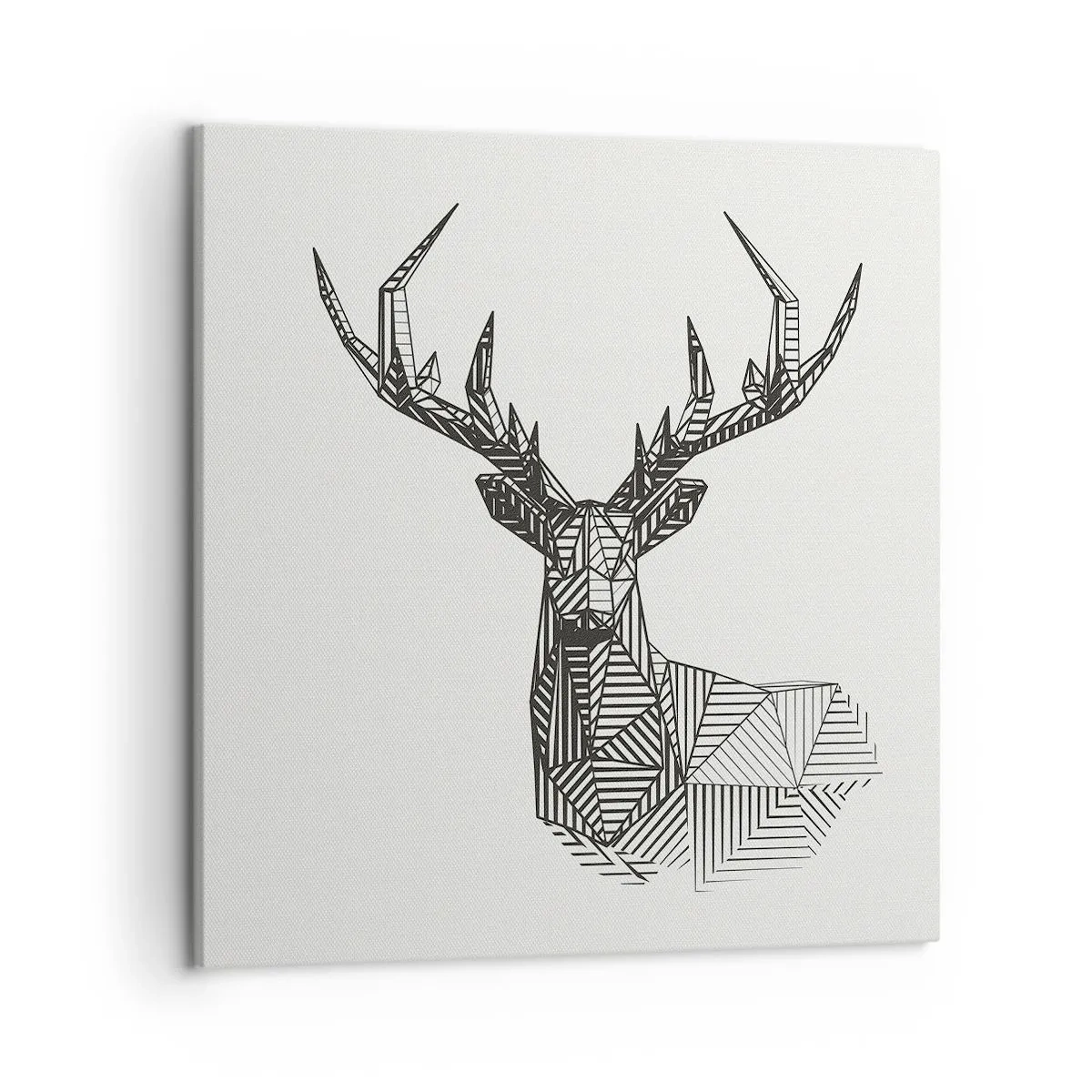 Cuadro sobre lienzo - Impresión de Imagen - Ciervo en estilo cubista - 50x50 cm