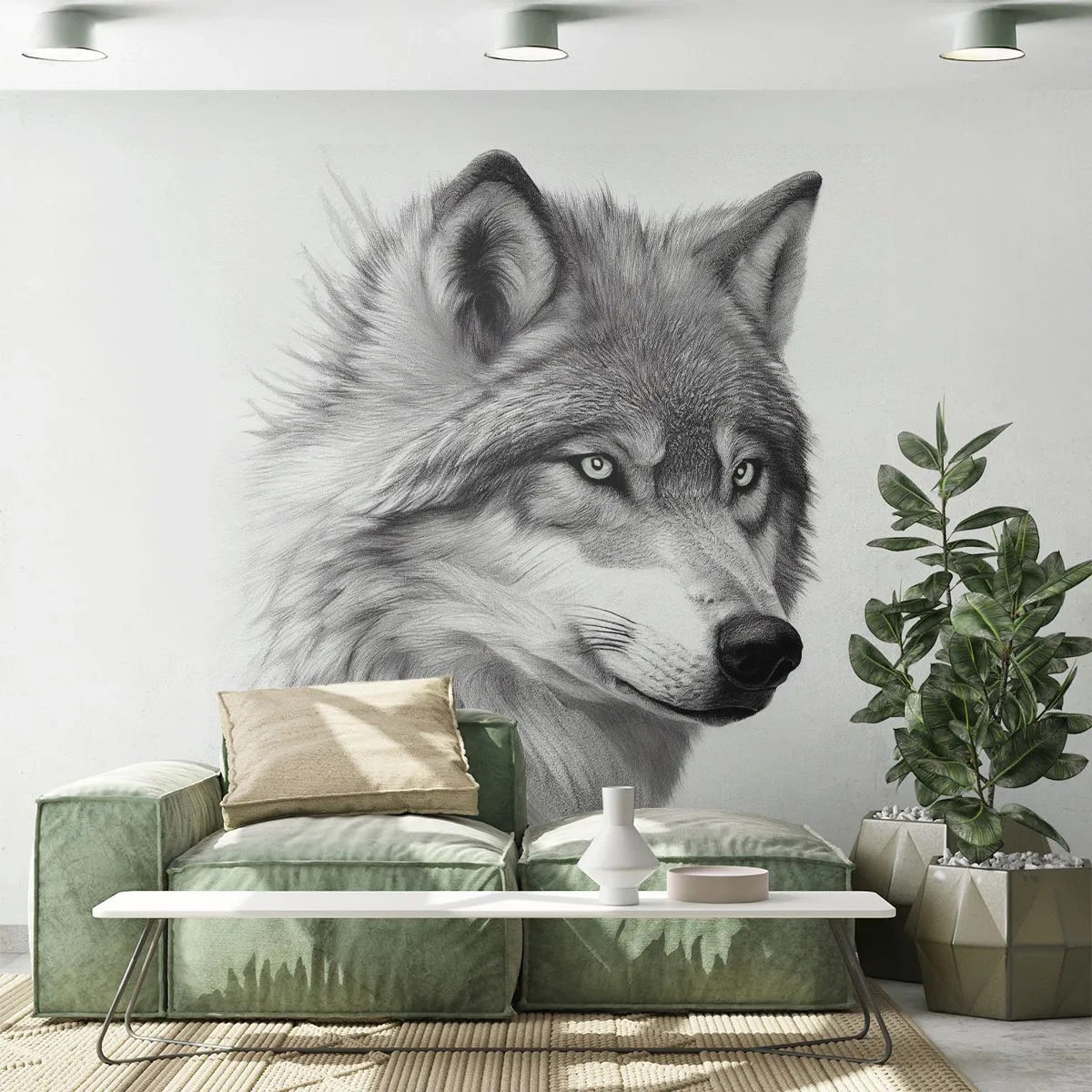 Fotomural Premium Canvas - Alfa - sin duda - Lobo, Animal, escandinavo - 150x105 cm