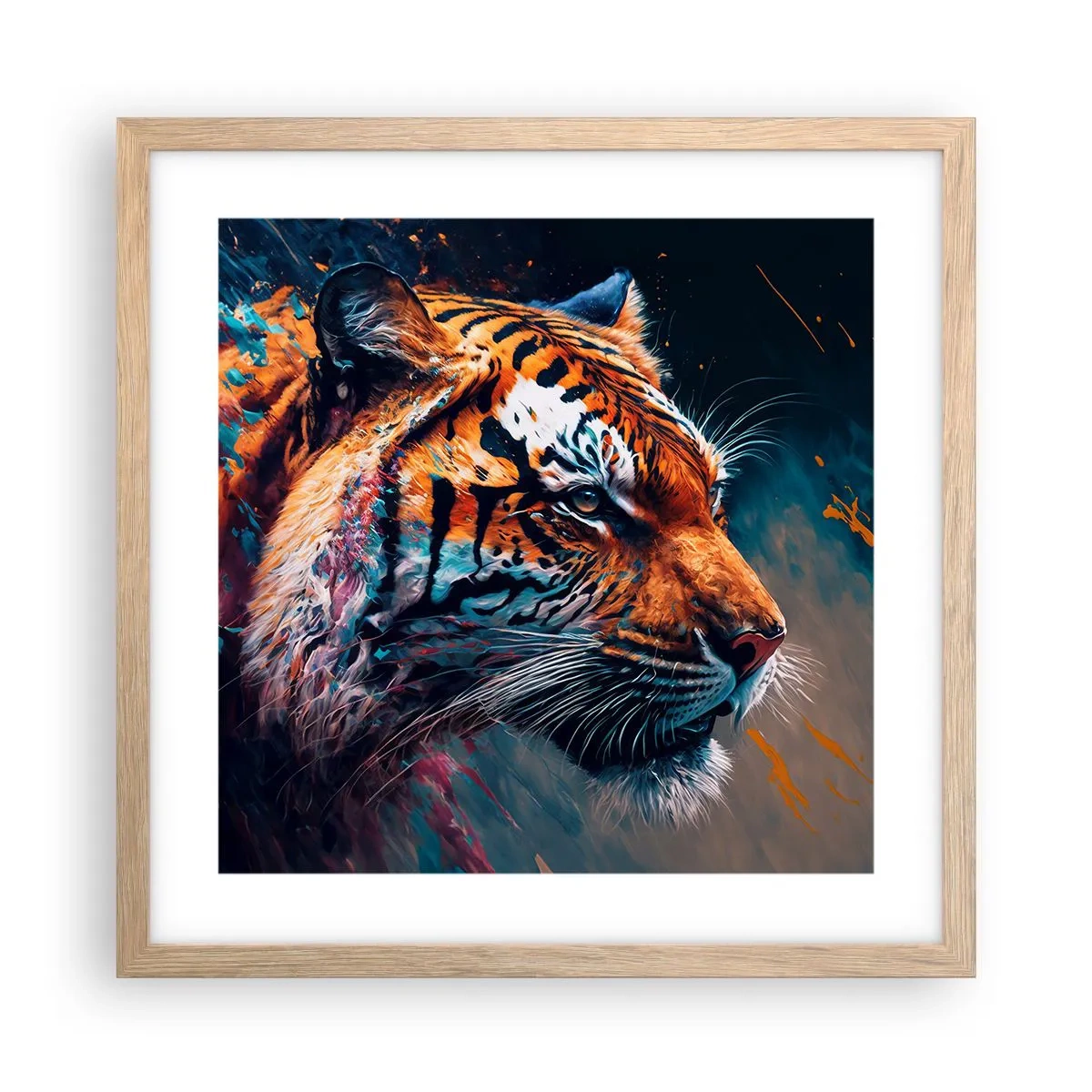 Póster en marco roble claro - Belleza salvaje - 40x40 cm