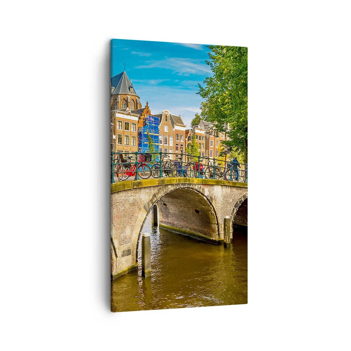 Cuadro sobre lienzo - Impresión de Imagen - Primavera en el canal - 45x80 cm