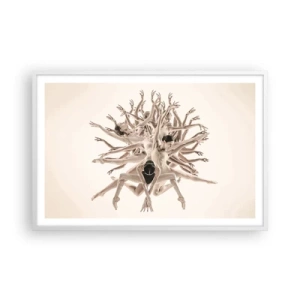 Póster en marco blanco - Floreciendo en la danza - 91x61 cm