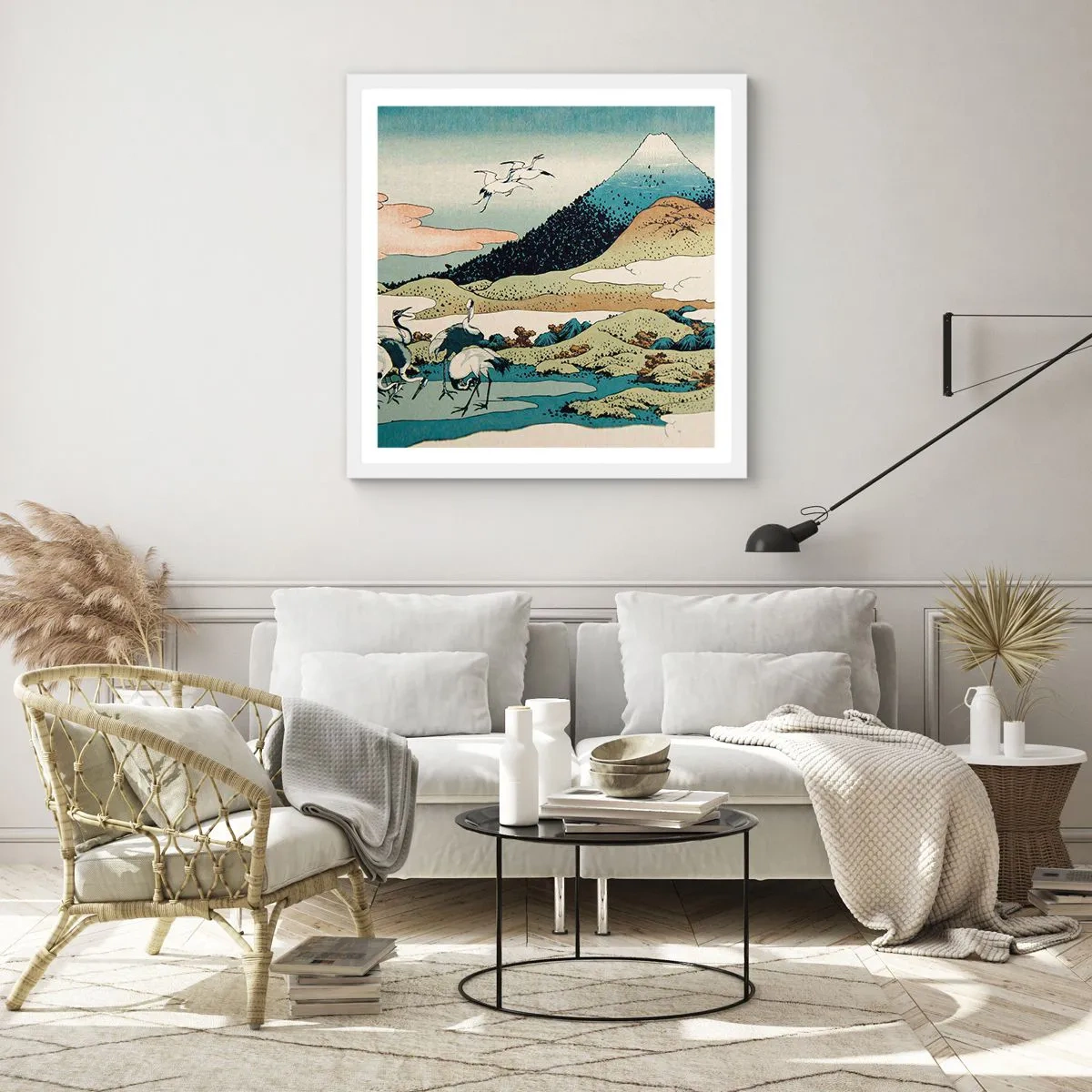 Póster en marco blanco - Alma japonesa - 30x30 cm