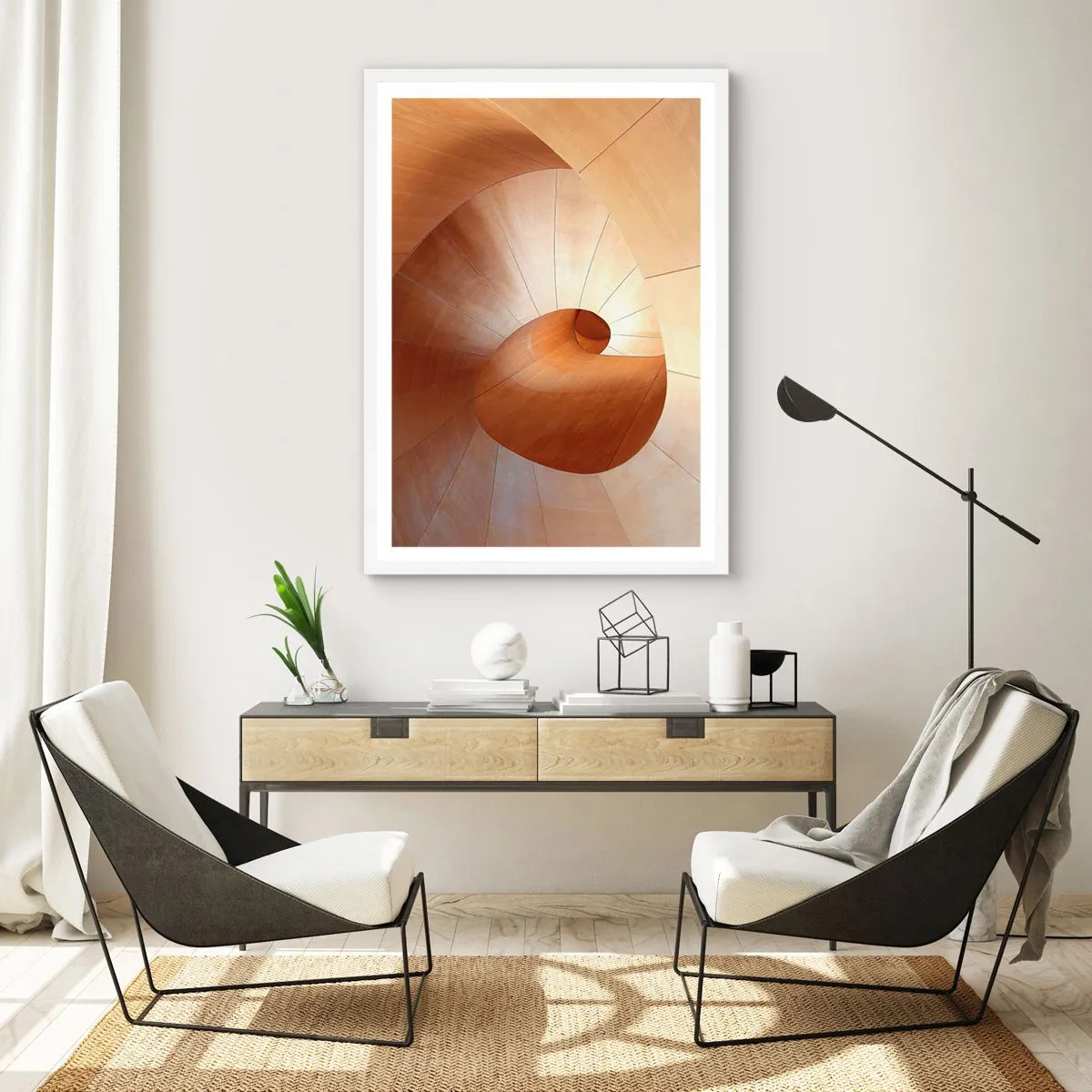 Póster en marco blanco - Serpentina arquitectónica - 40x50 cm