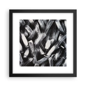 Póster en marco negro - Abstracción en el espíritu industrial - 30x30 cm