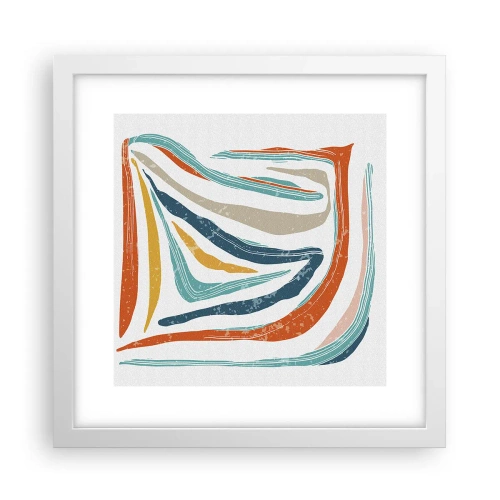 Póster en marco blanco - Abstracción sonriente y amistosa - 30x30 cm