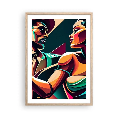 Póster en marco roble claro - Al ritmo del corazón - 50x70 cm