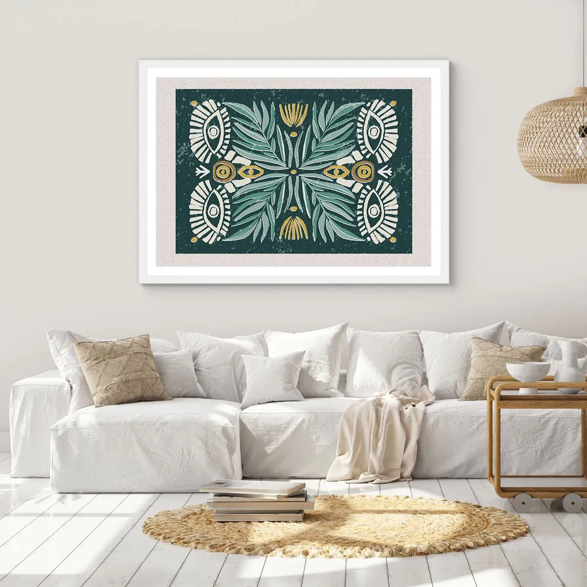 Póster en marco blanco - Como un recorte folclórico - 100x70 cm