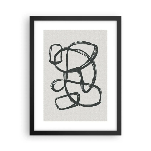 Póster en marco negro - Abstracción en bucle - 30x40 cm