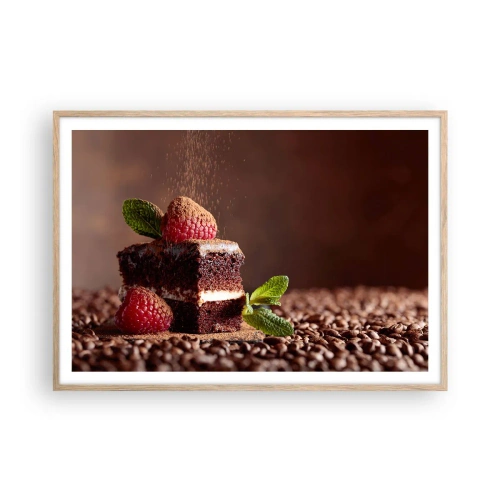 Póster en marco roble claro - La vida es dulce - 100x70 cm