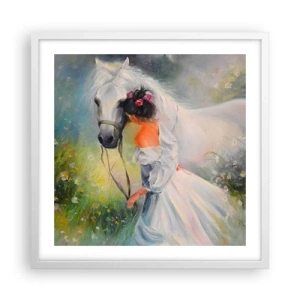 Póster en marco blanco - Como si de un hermoso sueño se tratara - 50x50 cm