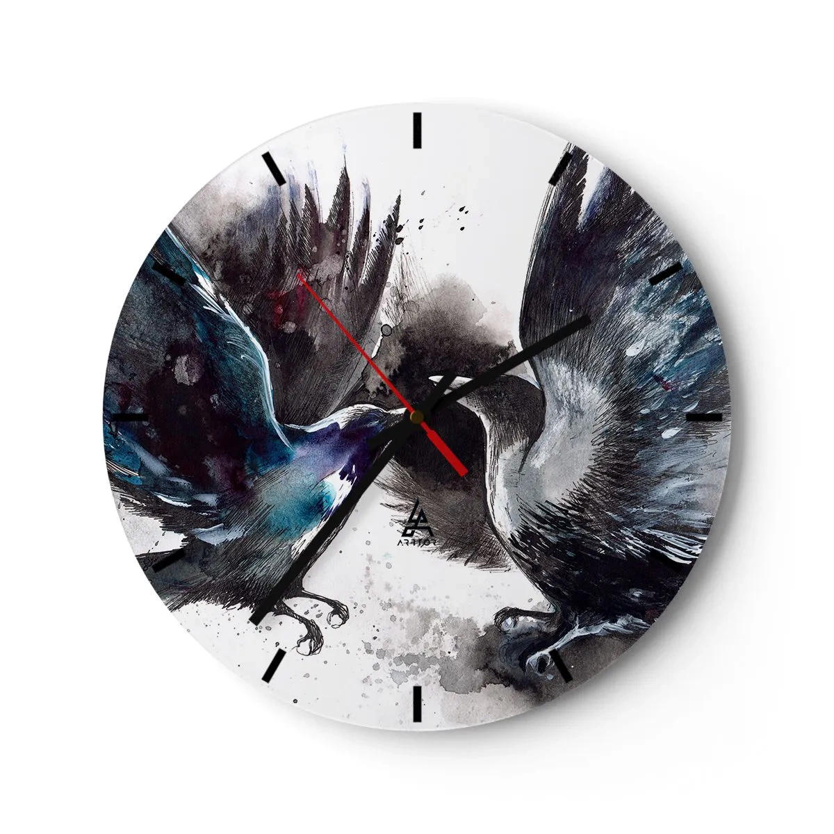 Reloj de pared - Reloj de vidrio - De cuervo a cuervo... - 40x40 cm