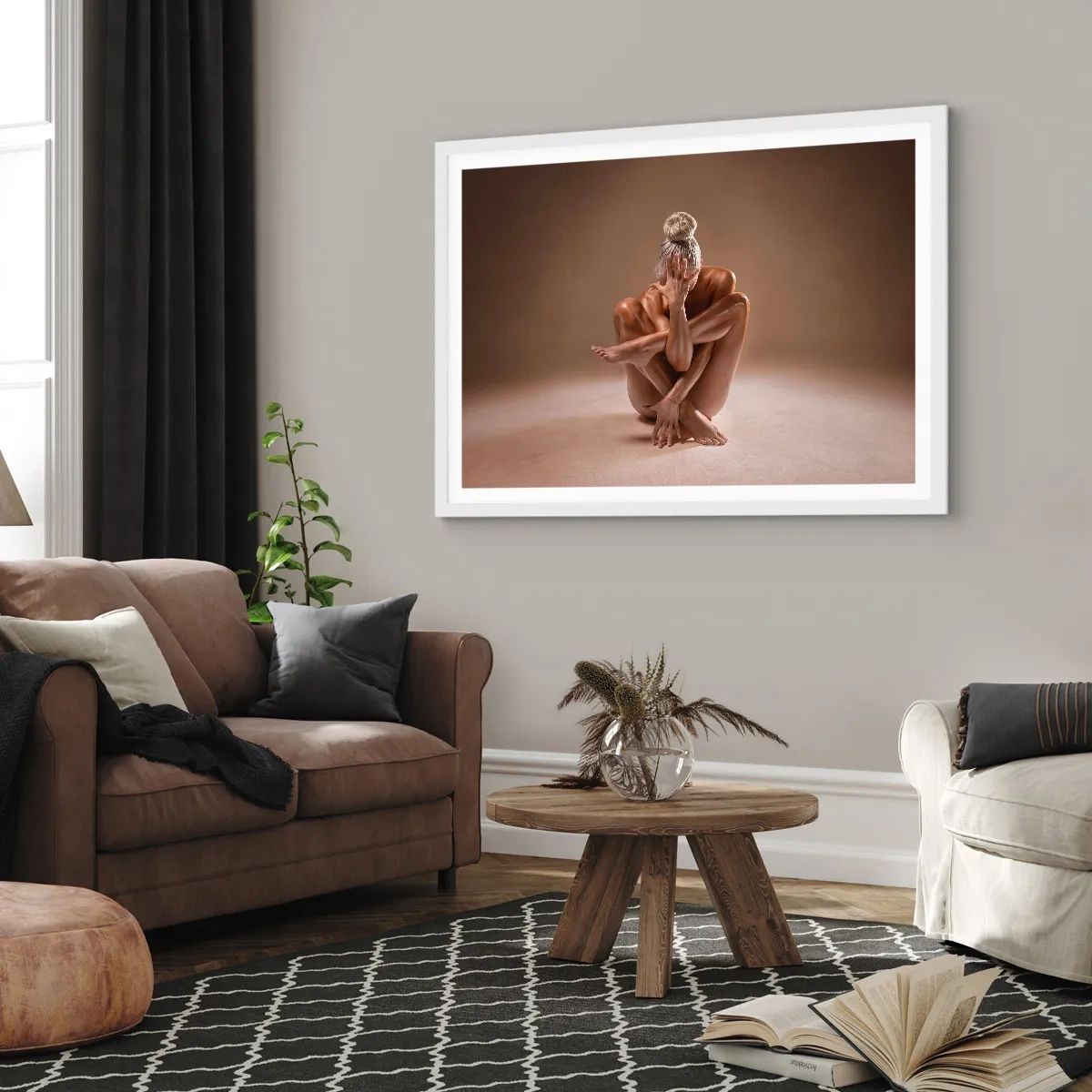 Póster en marco blanco - Unidad de cuerpo y espíritu - 100x70 cm