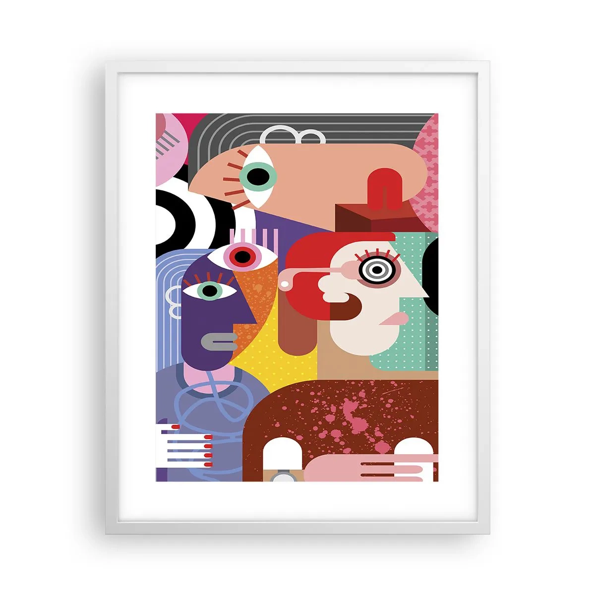 Póster en marco blanco - Estilo Picasso - 40x50 cm