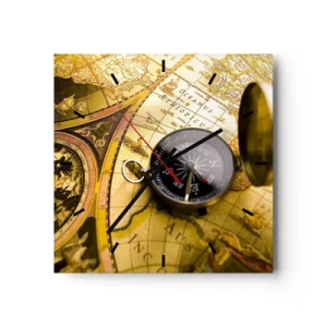 Reloj de pared - Reloj de vidrio - ¿Hasta el fin del mundo? - 40x40 cm