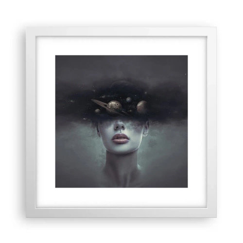 Póster en marco blanco - Y los planetas sienten... - 30x30 cm