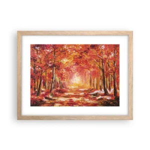 Póster en marco roble claro - Bosque de cobre - 40x30 cm