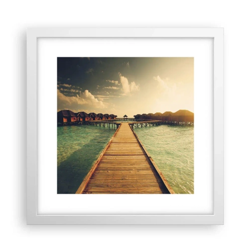 Póster en marco blanco - Una cálida invitación - 30x30 cm