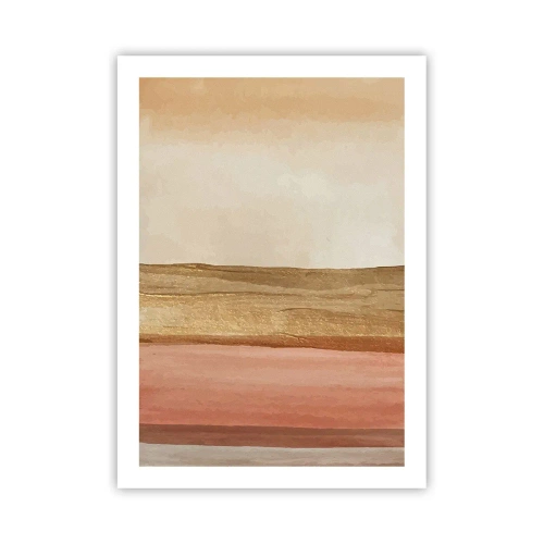 Póster - Una composición abstracta en tonos cálidos de beige y rosa. - 50x70cm - Composición vertical - Decoración de pared moderna para salón y dormitorio ARTTOR