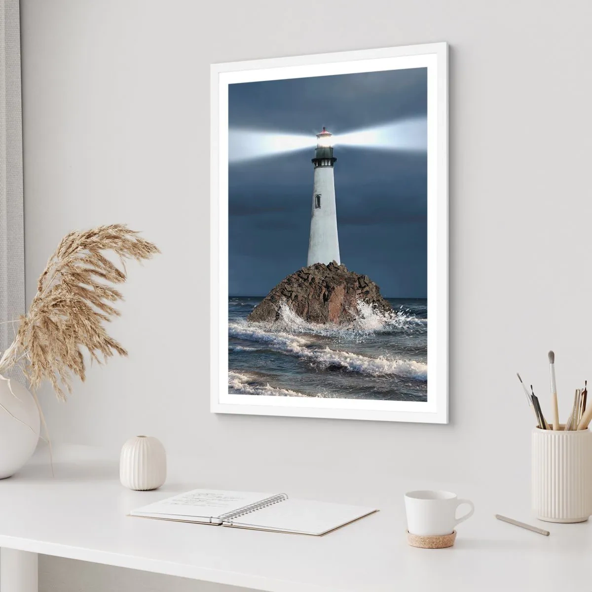 Póster en marco blanco - ¡Aquí... aquí... aquí! - 40x50 cm