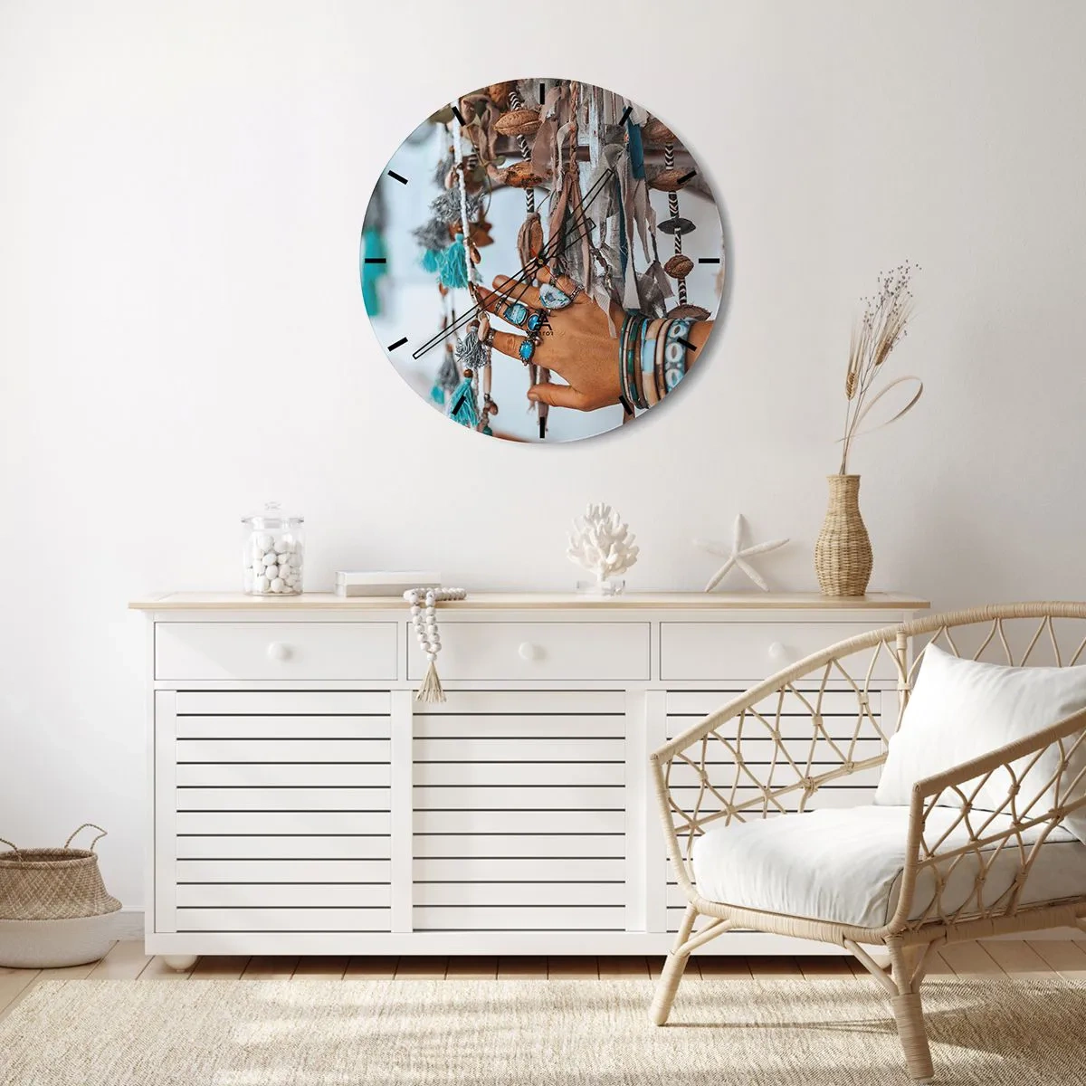 Reloj de pared - Reloj de vidrio - Tesoros locales - 40x40 cm