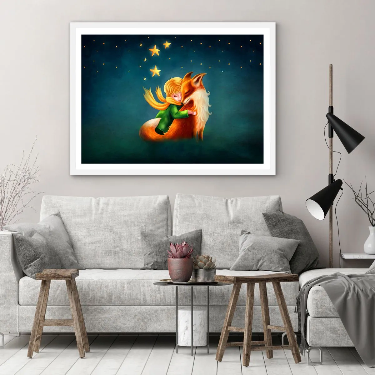Póster en marco blanco - El Principito - 70x50 cm