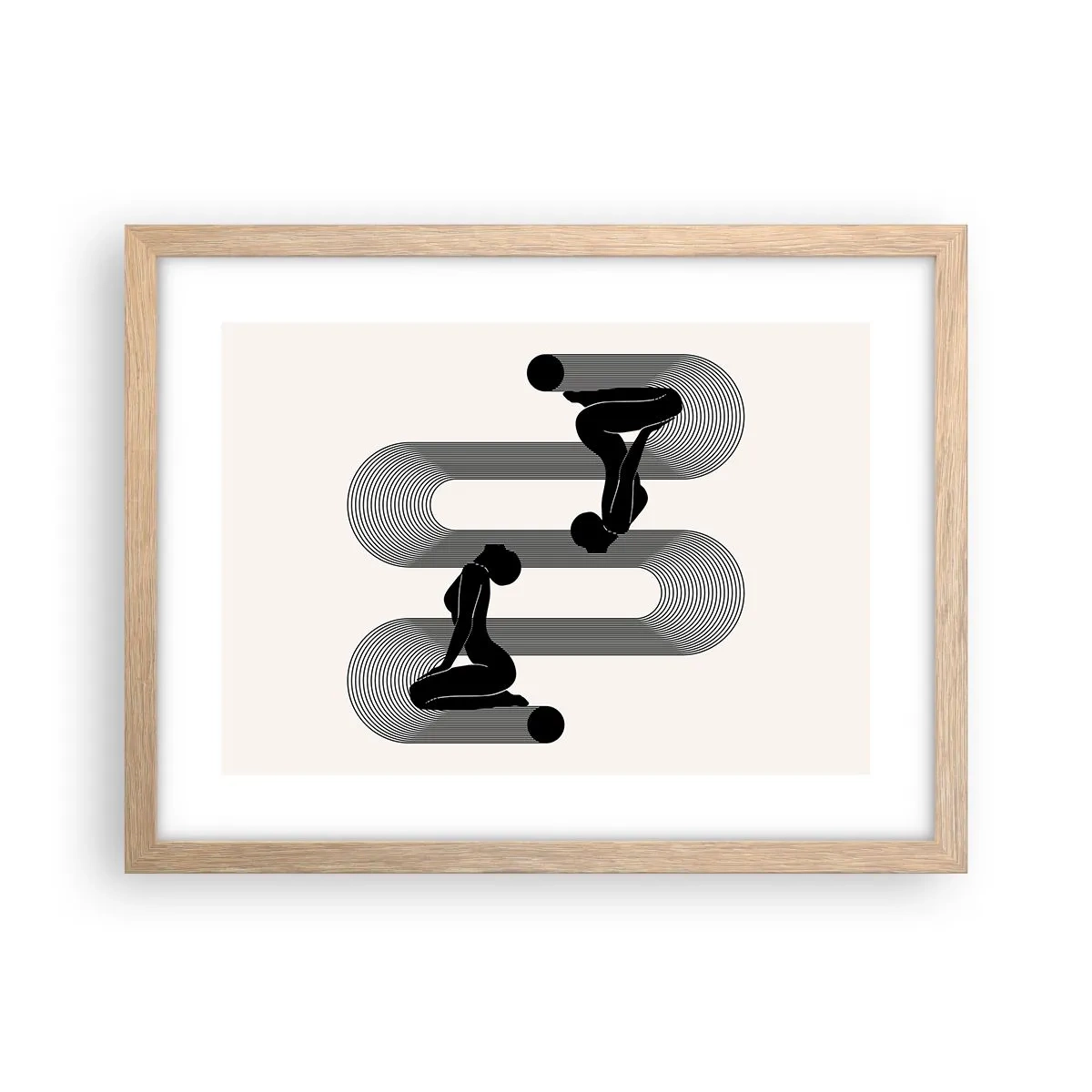 Póster en marco roble claro - Simetría sensual - 40x30 cm