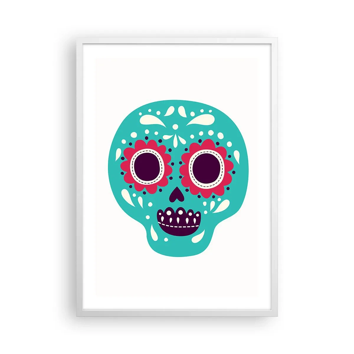 Póster en marco blanco - La vida: diversión hasta la muerte - 50x70 cm