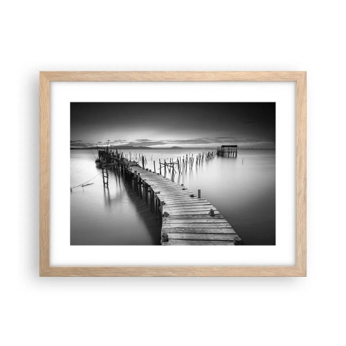 Póster en marco roble claro - La calma de una orilla olvidada - 40x30 cm
