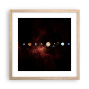 Póster en marco roble claro - Nuestro barrio - 40x40 cm