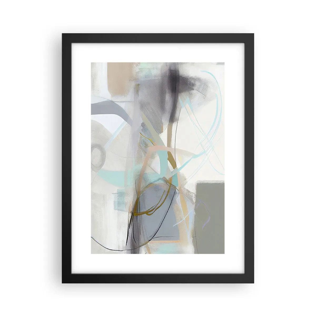 Póster en marco negro - Abstracción brumosa - 30x40 cm