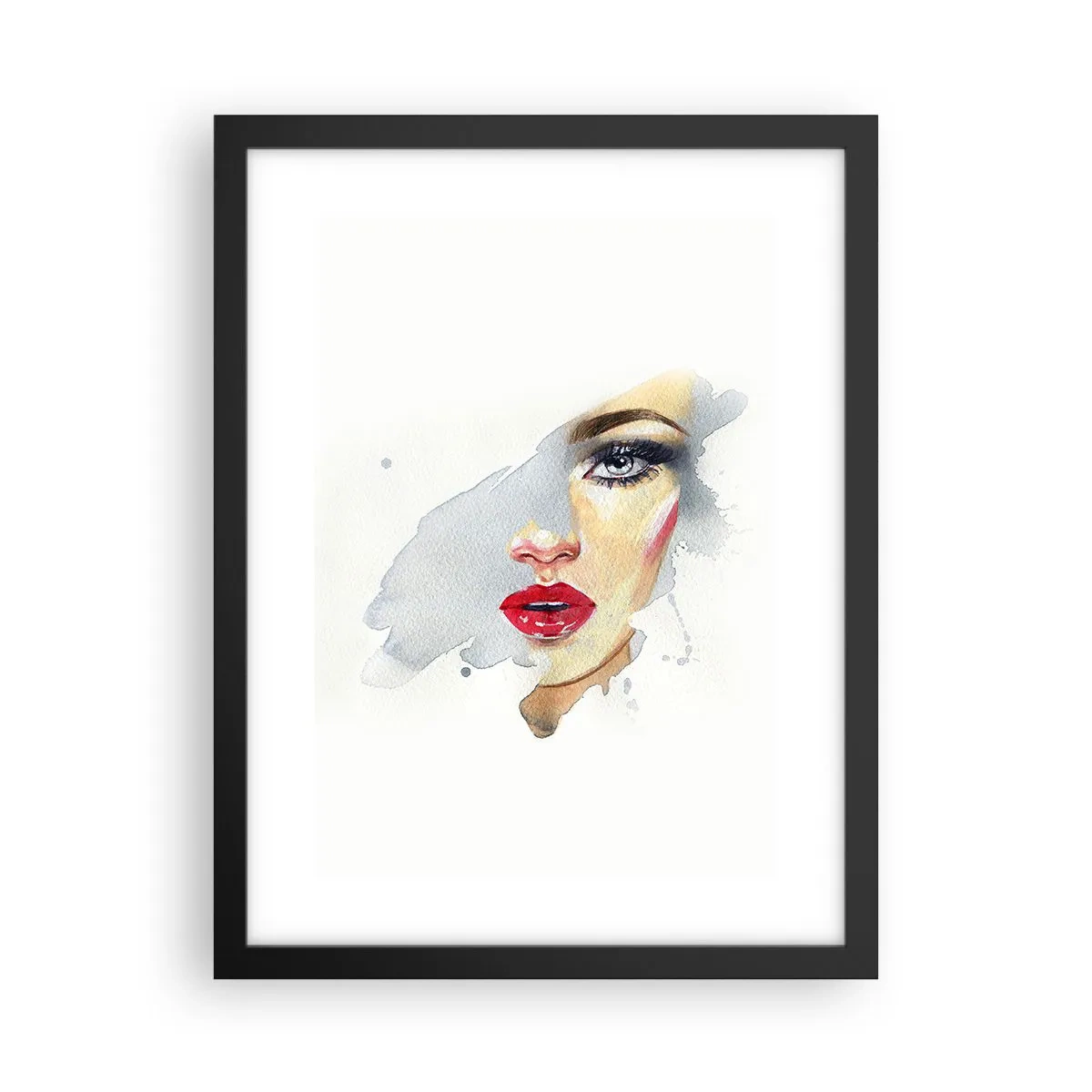 Póster en marco negro - Reflejo en una gota de agua - 30x40 cm