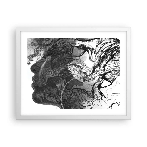 Póster en marco blanco - Enredada en sueños - 50x40 cm