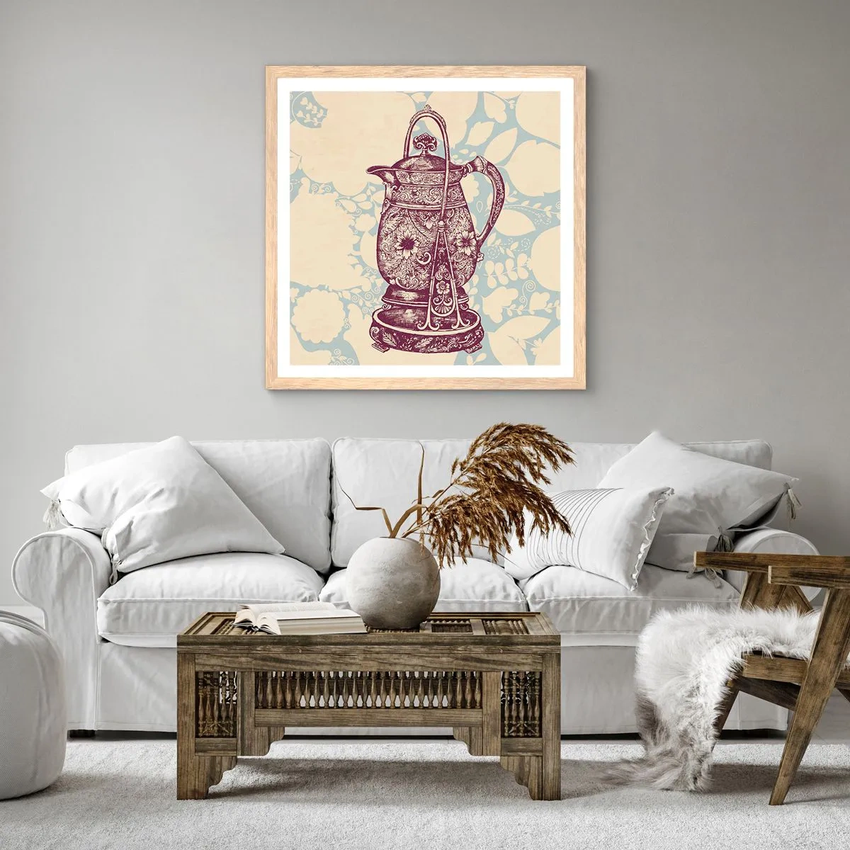 Póster en marco roble claro - La belleza de lo cotidiano - 50x50 cm