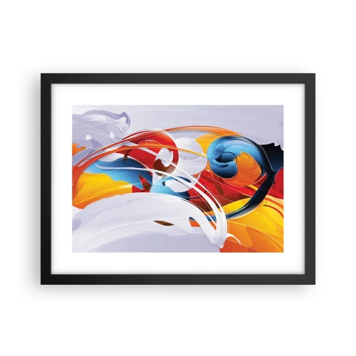 Póster en marco negro - Danza de los elementos - 40x30 cm