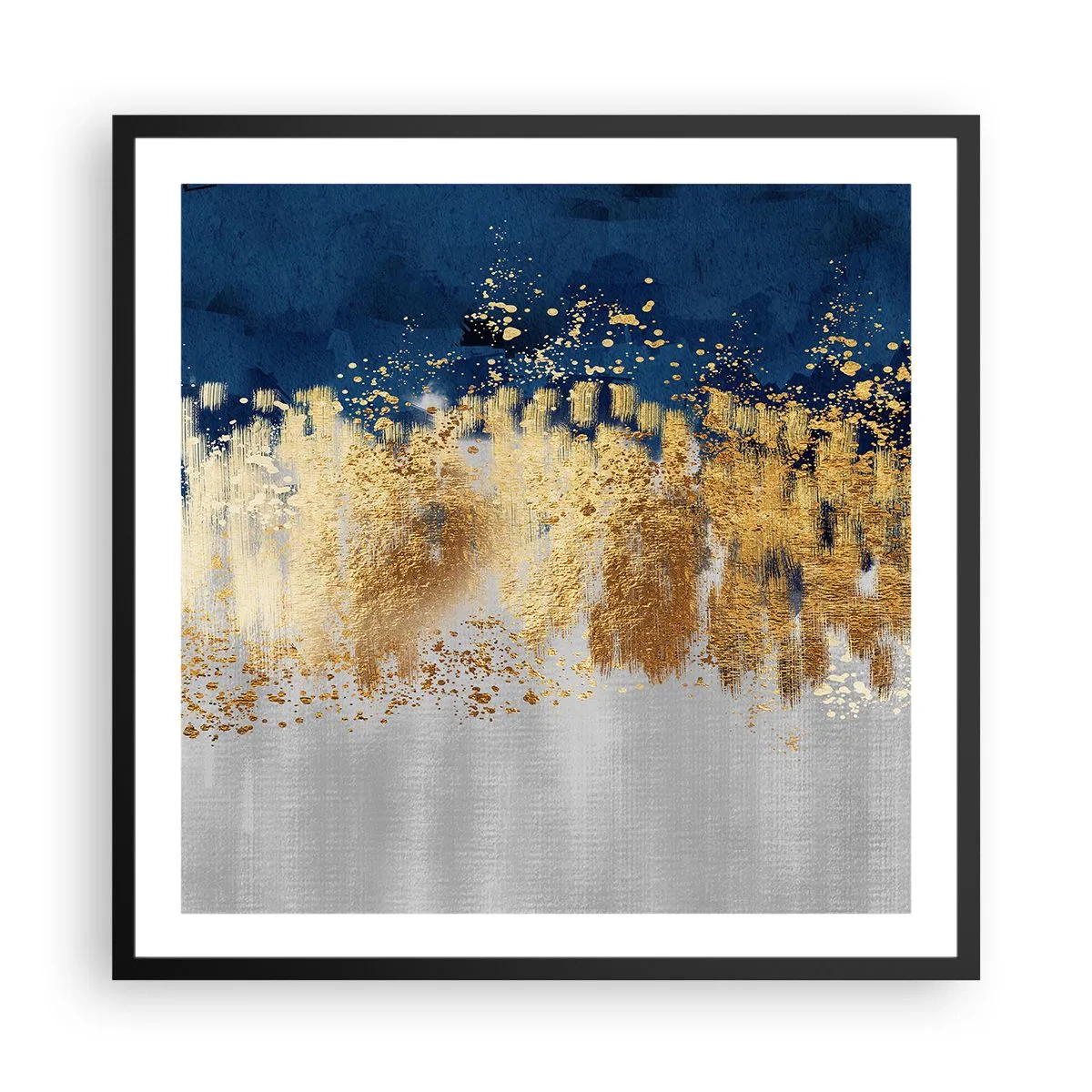 Póster en marco negro - Composición moderna con chispas - 60x60 cm