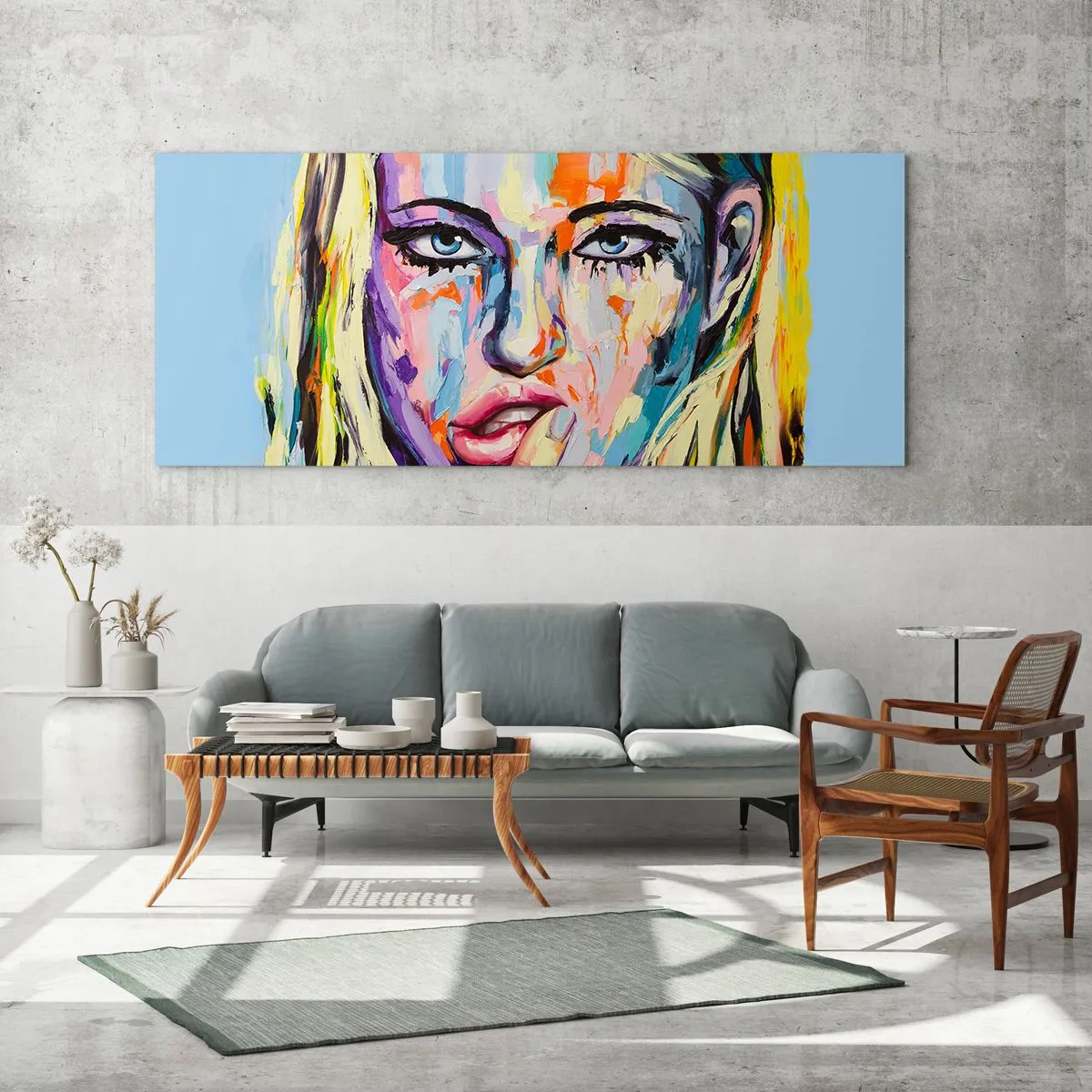 Cuadro sobre vidrio - Impresiones sobre Vidrio - Mírala a los ojos - 100x40 cm