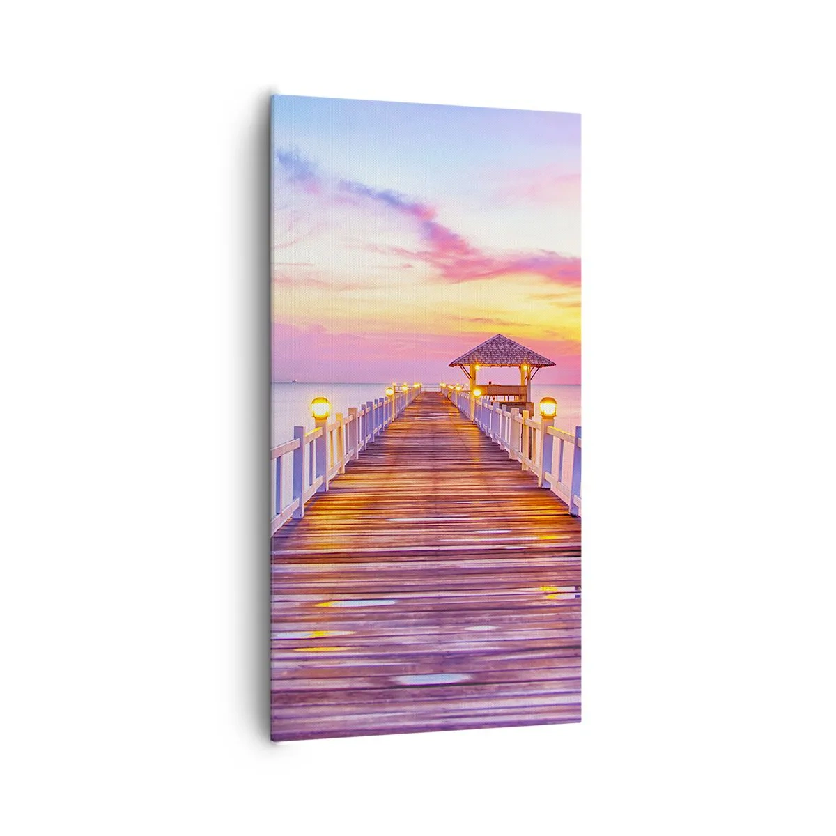 Cuadro sobre lienzo - Impresión de Imagen - El silencio lila-dorado de la tarde - 65x120 cm