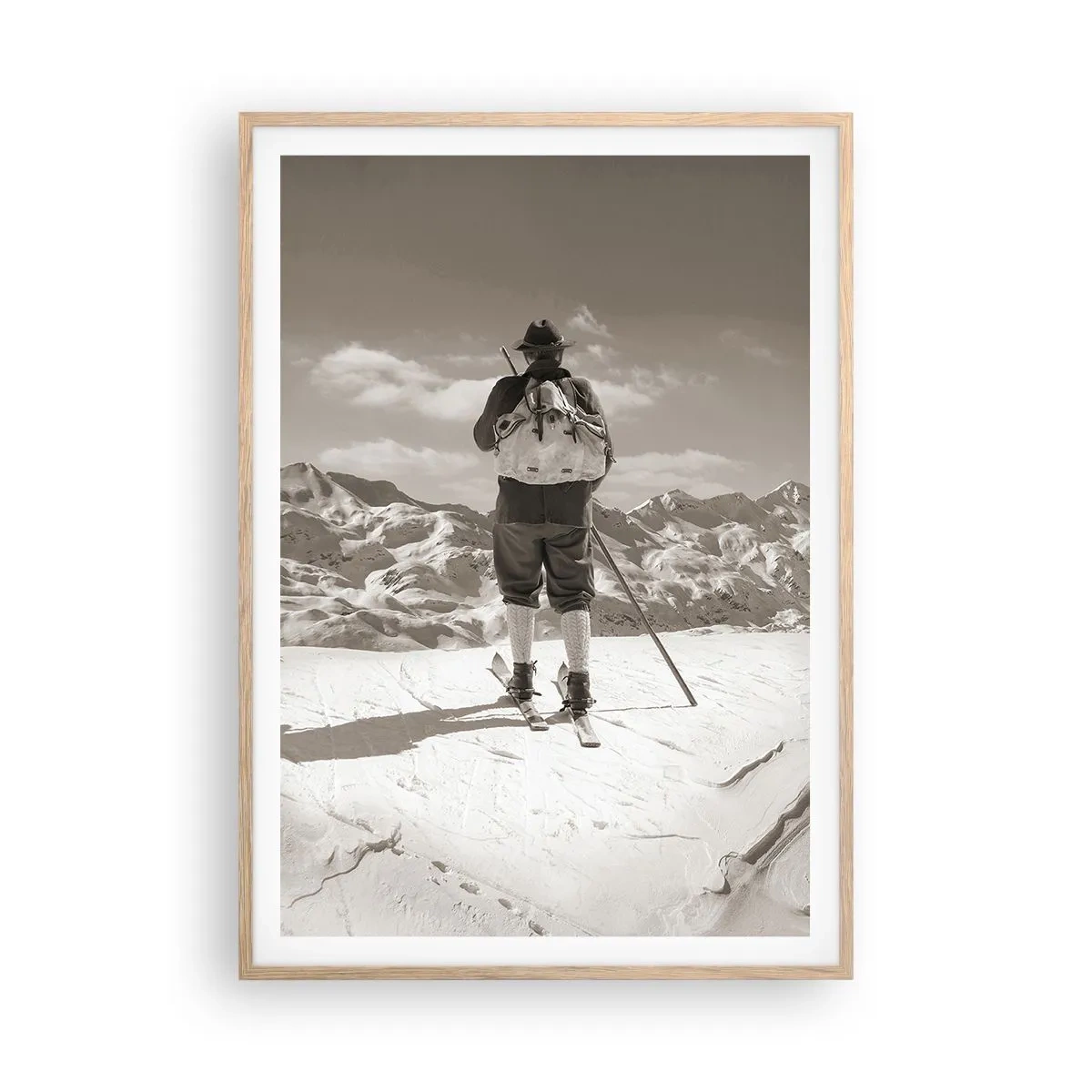 Póster en marco roble claro - El techo del mundo - 70x100 cm