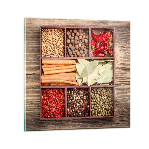 Cuadro sobre vidrio - Impresiones sobre Vidrio - Orden de formas, composición de aromas - 50x50 cm
