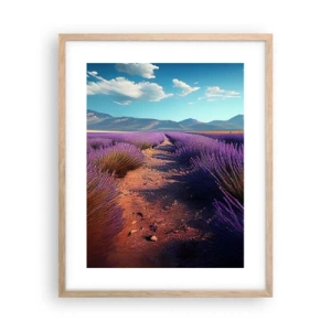 Póster en marco roble claro - Campos fragantes - 40x50 cm