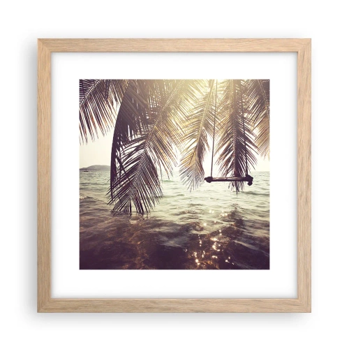 Póster en marco roble claro - Columpiar la imaginación - 30x30 cm