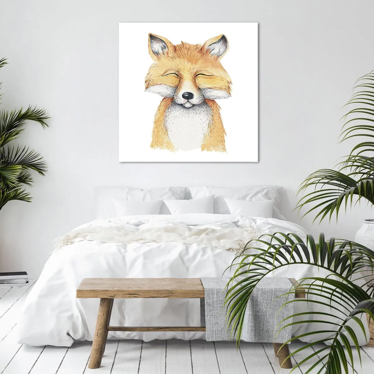 Cuadro sobre lienzo - Impresión de Imagen - Humor de zorro - 60x60 cm