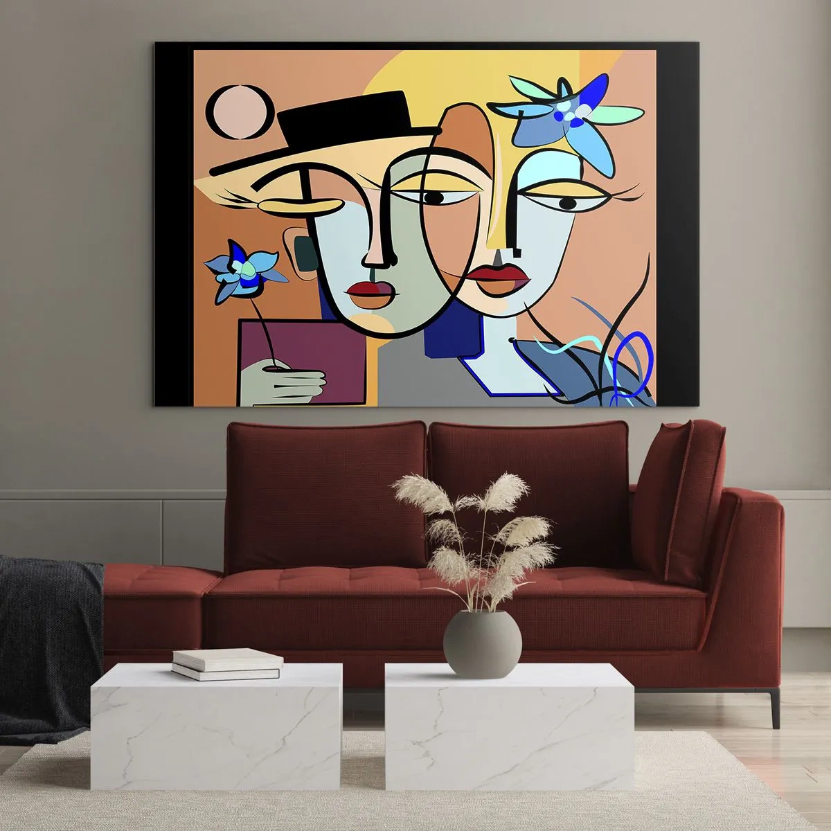 Cuadro sobre vidrio - Impresiones sobre Vidrio - Randez vous de Picasso - 70x50 cm