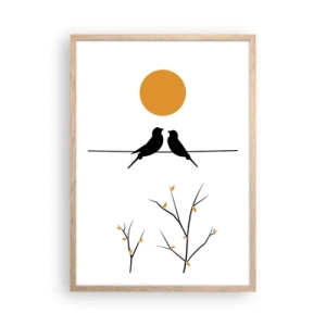 Póster en marco roble claro - Noche de ruiseñores - 50x70 cm