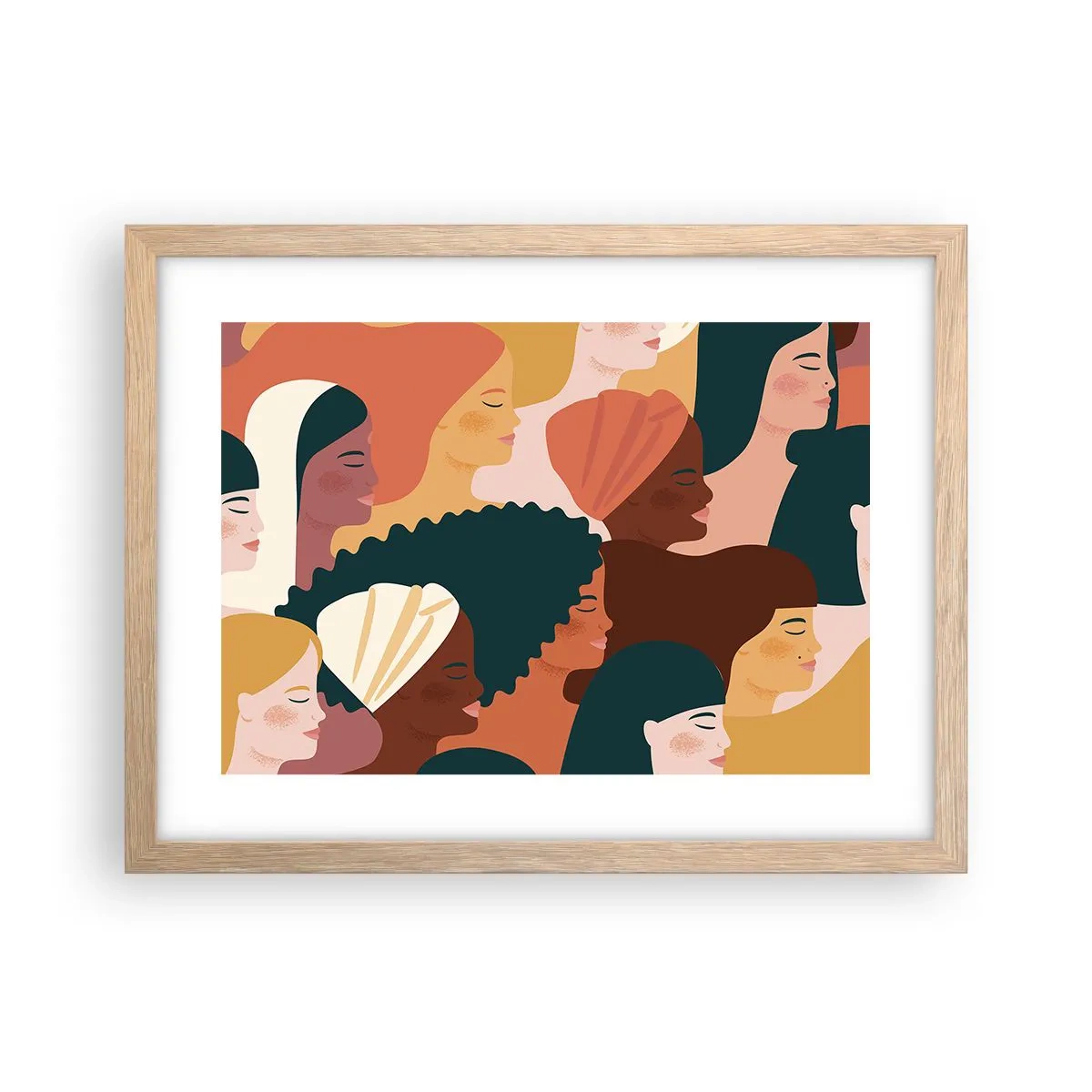 Póster en marco roble claro - La feminidad - 40x30 cm